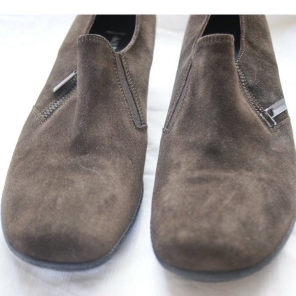 Aquatalia By Marvin K Brow Suede Leather Side Zip - Picture 3 of 4